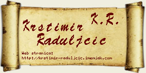Krstimir Raduljčić vizit kartica
